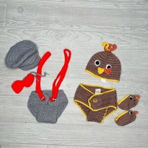 fall halloween costume Turkey news boy photoshoot outfits crochet 0-3m
